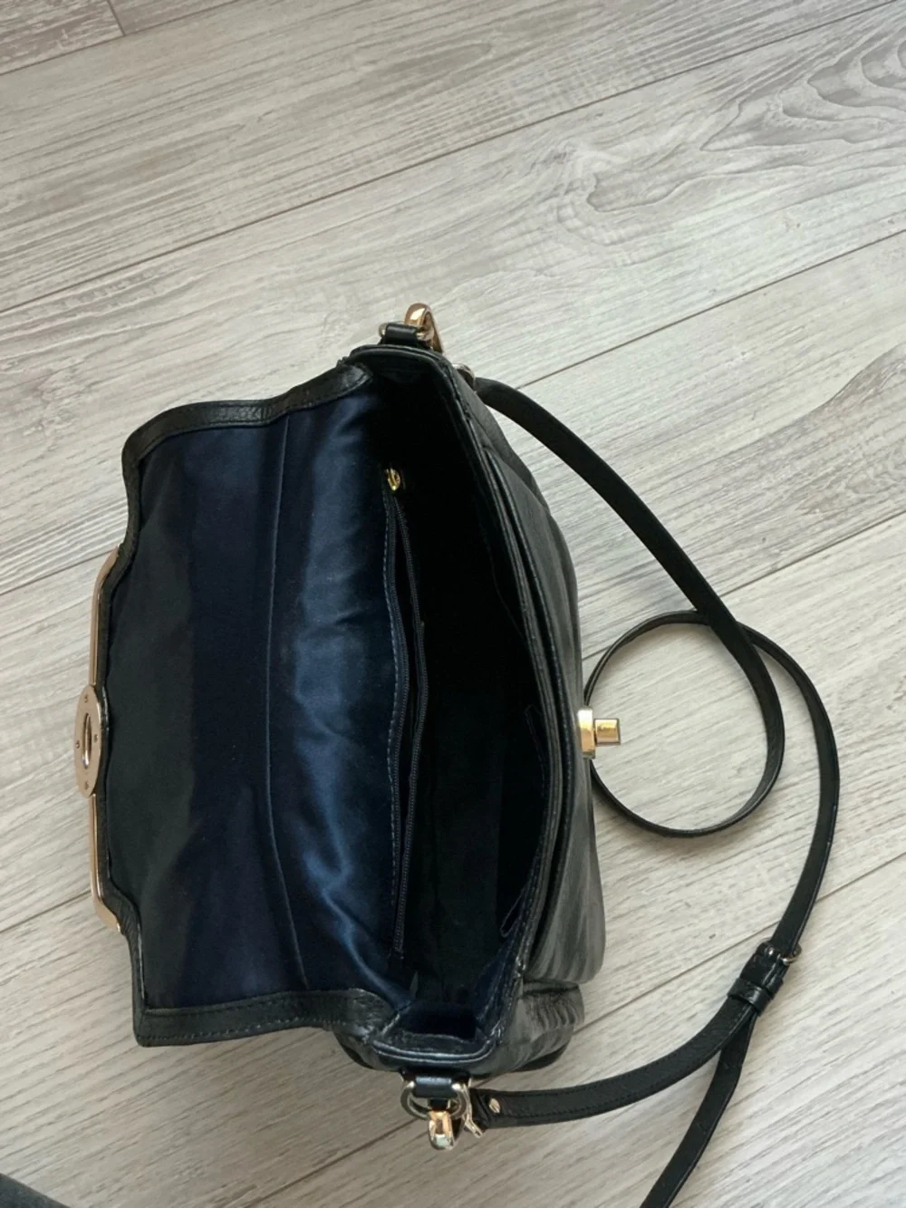 Coach Black Leather Satchel with Gold Hardware - Picture 6 of 9